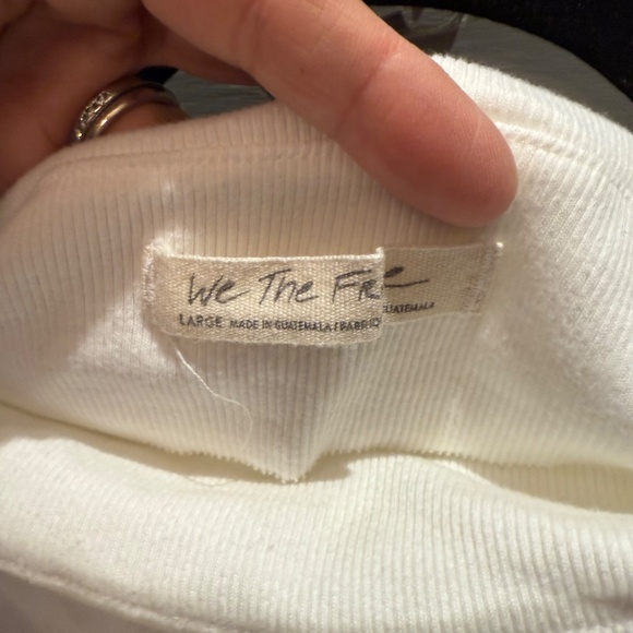 FREE PEOPLE We The Free GIGI Long Sleeve Cowl Neck Top - WHITE *NWT* size L - Picture 6 of 8